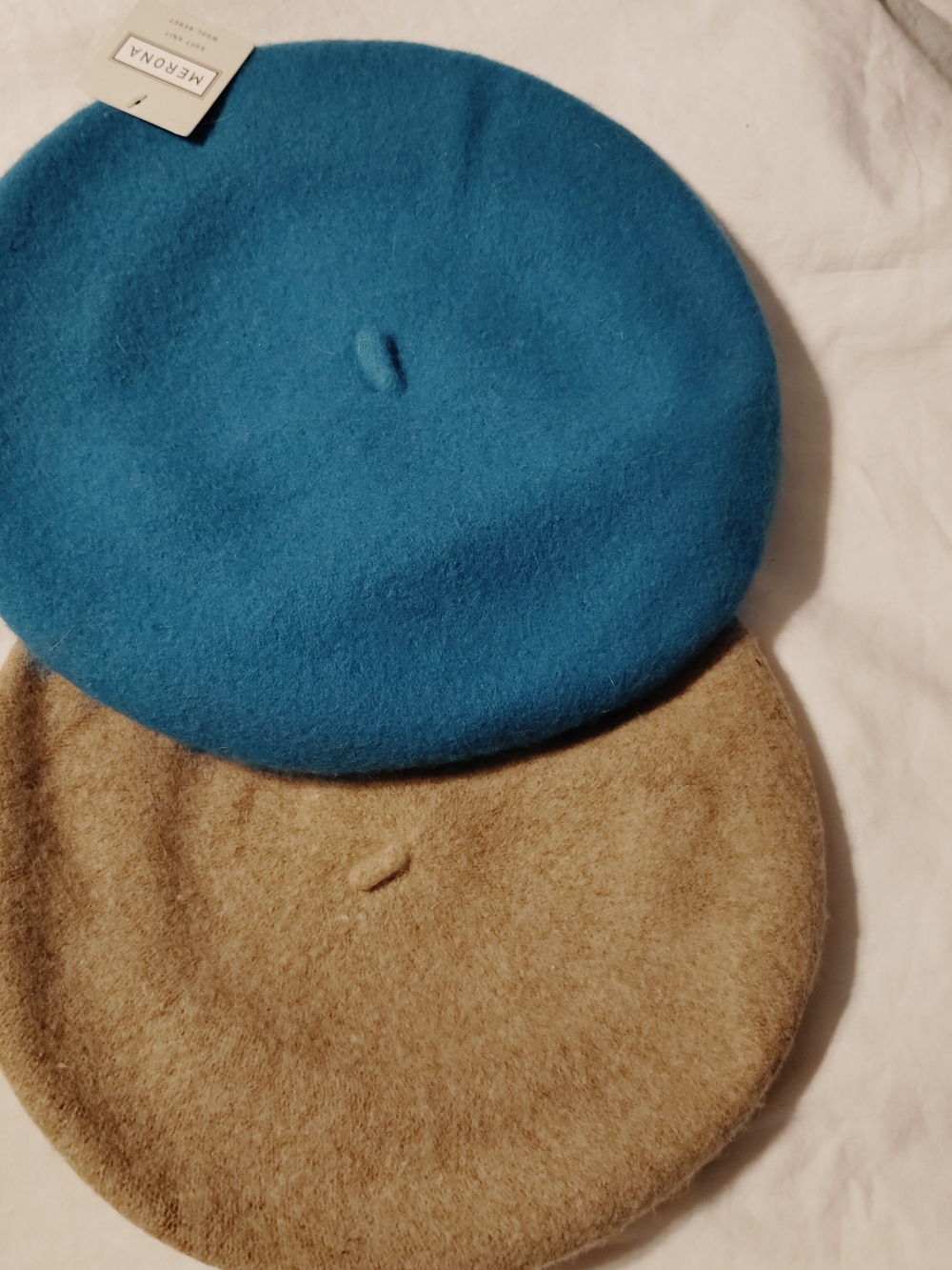 Merona Beret Set in Teal and Camel